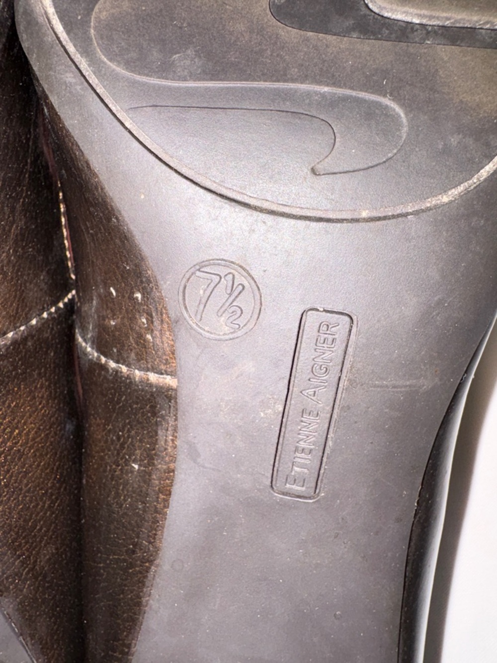 Etienne Aigner Haven Bronze Patent Leather Dress Pumps‎ Size 7.5 - Picture 9 of 10